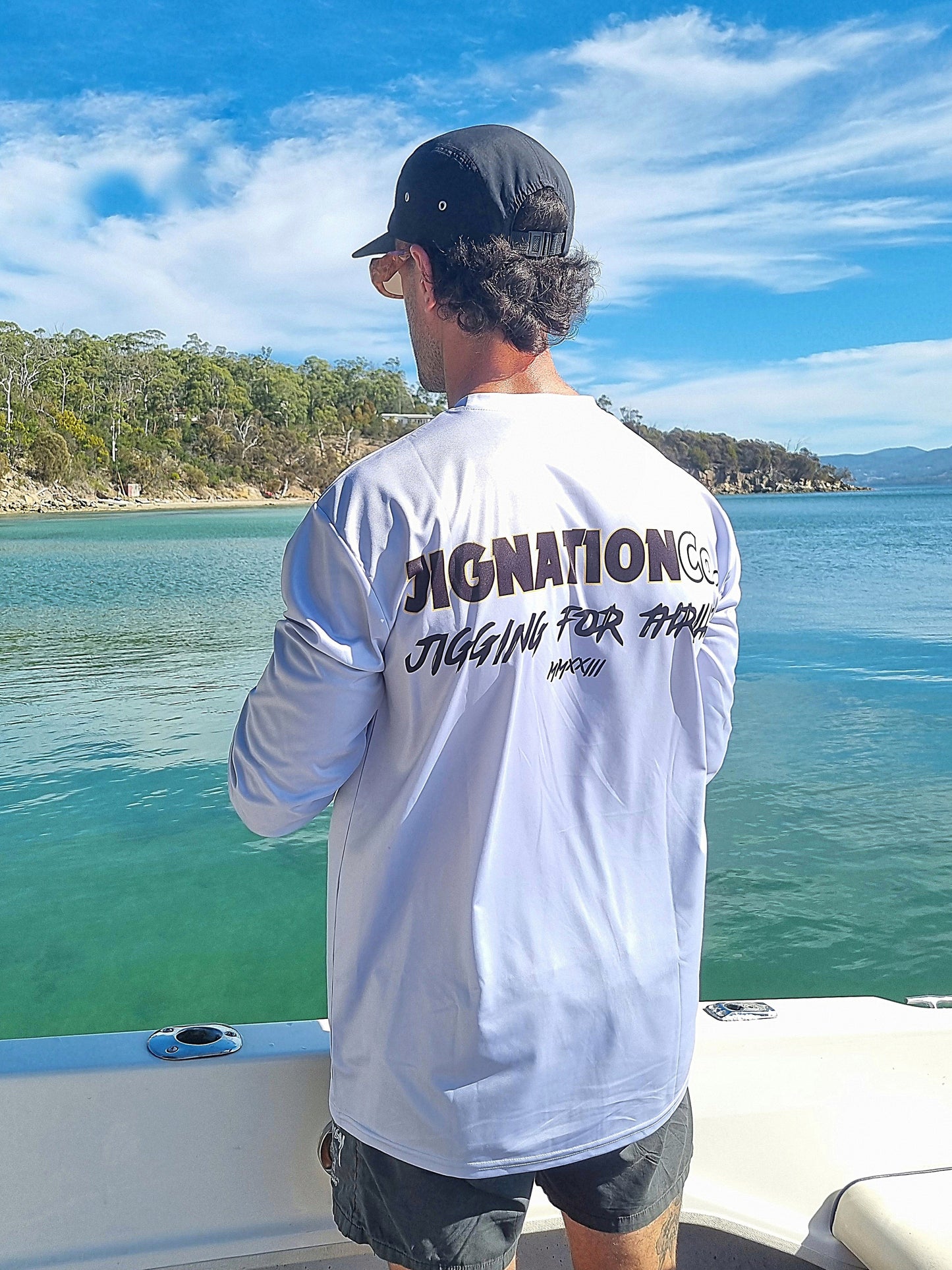 Jignation Performance Fishing Jersey SPF50+ Patone Grey Back
