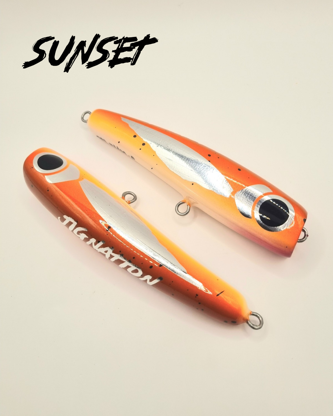 Jignation Diving Popper Stickbait Sunset Top 